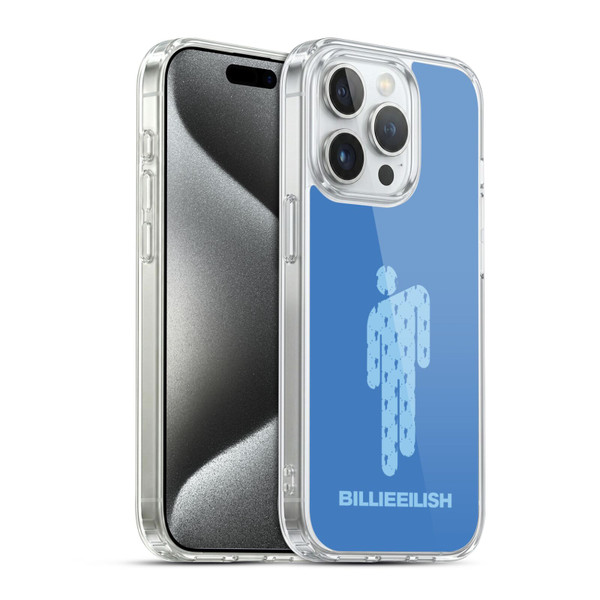 Billie Eilish Key Art Blohsh Blue Soft Gel Case for Apple iPhone 15 Pro & MagSafe