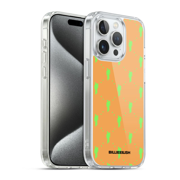 Billie Eilish Key Art Blohsh Pattern Soft Gel Case for Apple iPhone 15 Pro & MagSafe