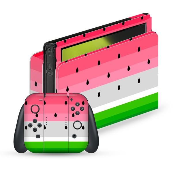 Haroulita Art Mix Watermelon Vinyl Sticker Skin Decal Cover for Nintendo Switch OLED