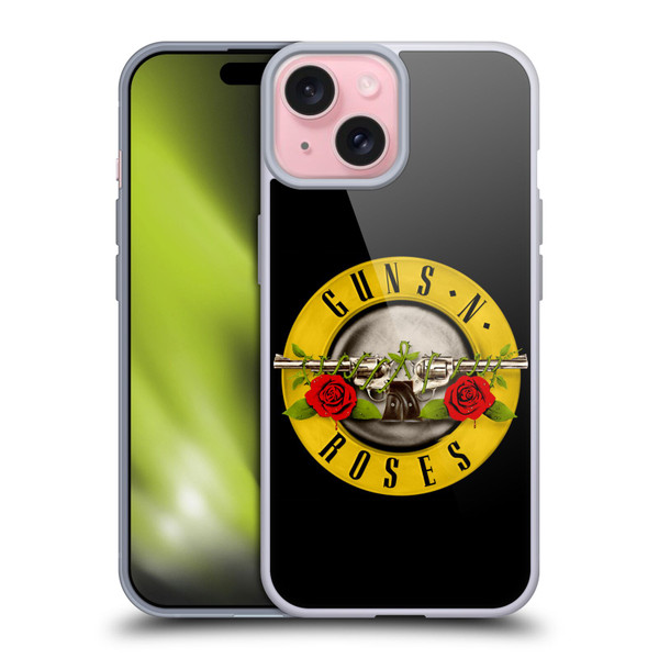 Guns N' Roses Key Art Bullet Logo Soft Gel Case for Apple iPhone 15