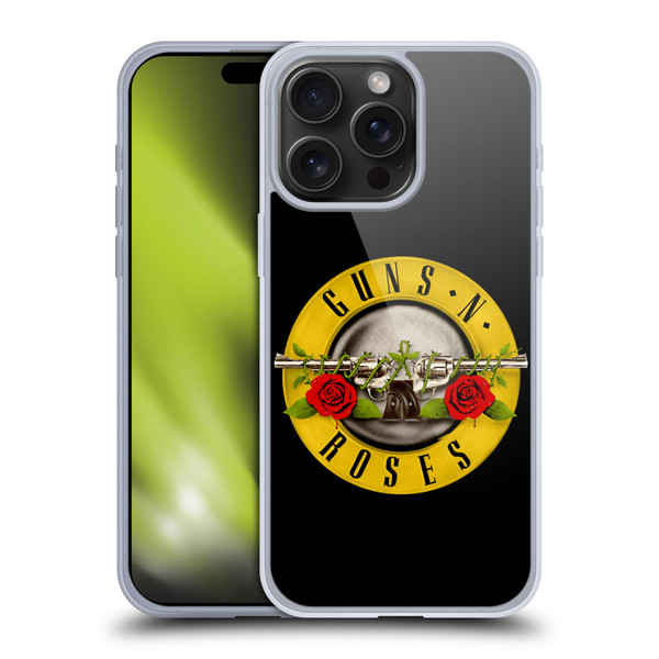 Guns N' Roses Key Art Bullet Logo Soft Gel Case for Apple iPhone 15 Pro Max