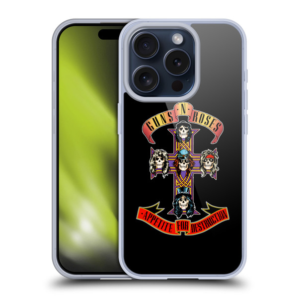 Guns N' Roses Key Art Appetite For Destruction Soft Gel Case for Apple iPhone 15 Pro