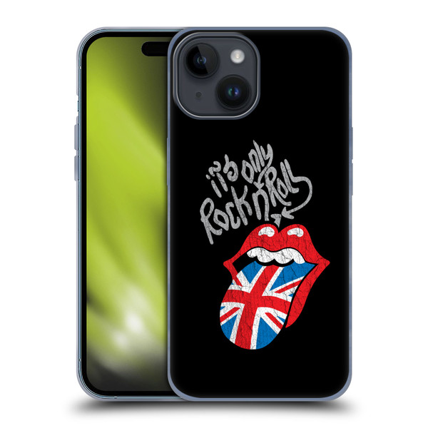 The Rolling Stones Albums Only Rock And Roll Distressed Soft Gel Case for Apple iPhone 15