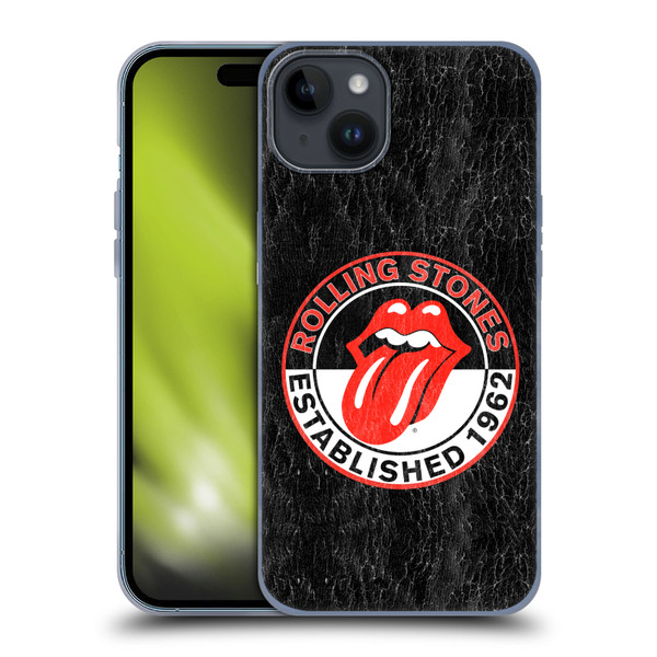 The Rolling Stones Graphics Established 1962 Soft Gel Case for Apple iPhone 15 Plus
