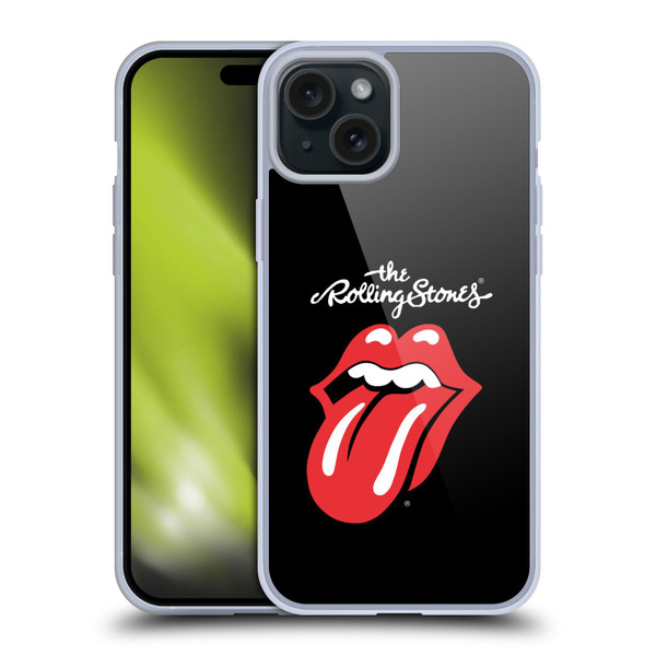 The Rolling Stones Key Art Tongue Classic Soft Gel Case for Apple iPhone 15 Plus