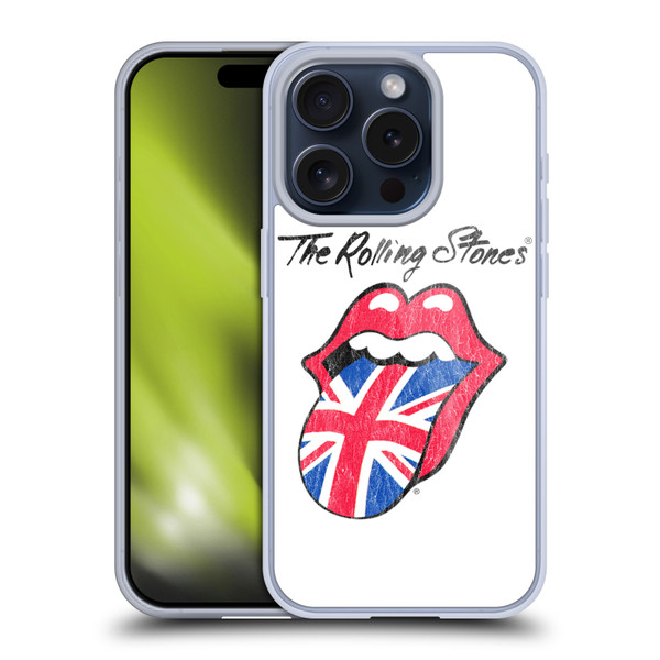 The Rolling Stones Key Art UK Tongue Soft Gel Case for Apple iPhone 15 Pro