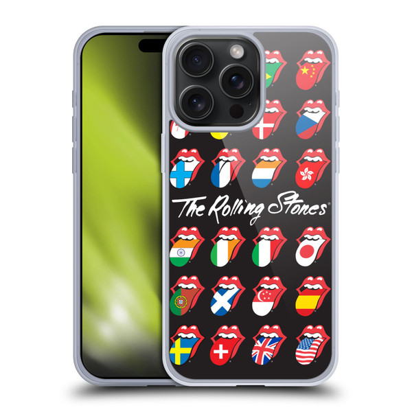 The Rolling Stones Licks Collection Flag Poster Soft Gel Case for Apple iPhone 15 Pro Max