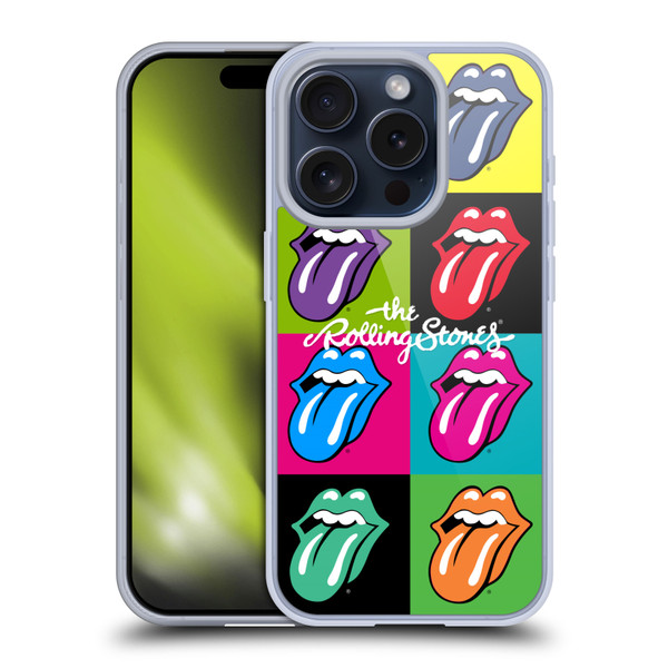 The Rolling Stones Licks Collection Pop Art 1 Soft Gel Case for Apple iPhone 15 Pro