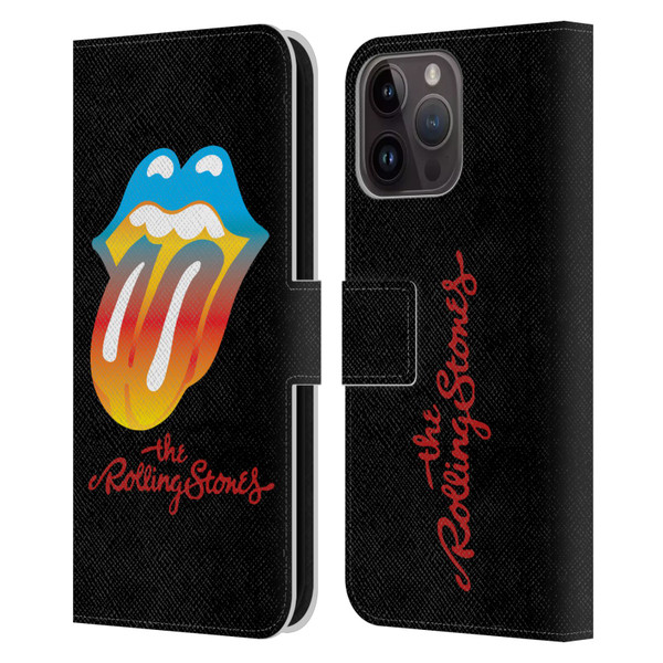 The Rolling Stones Graphics Rainbow Tongue Leather Book Wallet Case Cover For Apple iPhone 15 Pro Max