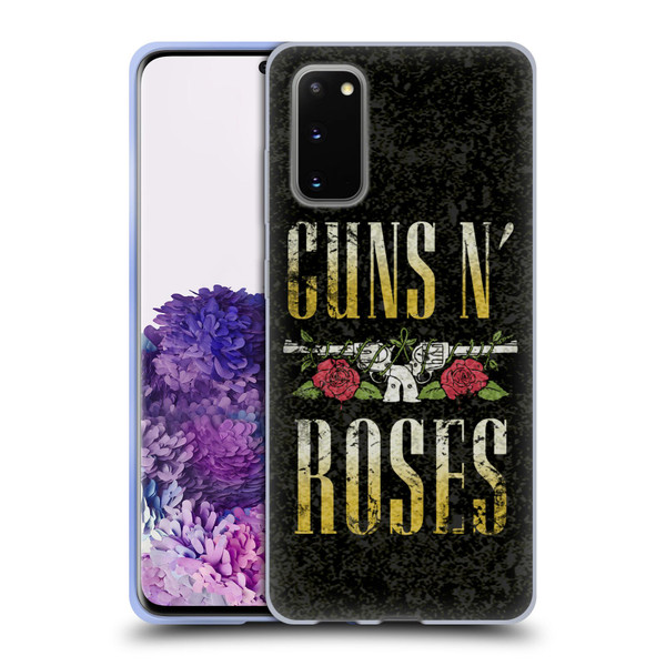 Guns N' Roses Key Art Text Logo Pistol Soft Gel Case for Samsung Galaxy S20 / S20 5G