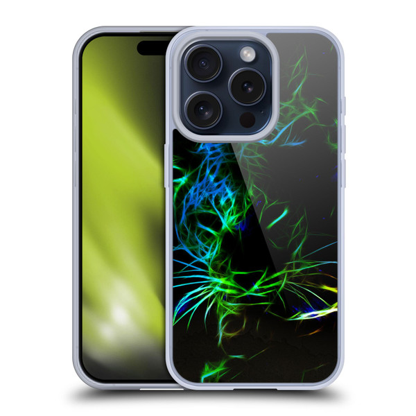 Simone Gatterwe Animals Neon Leopard Soft Gel Case for Apple iPhone 15 Pro