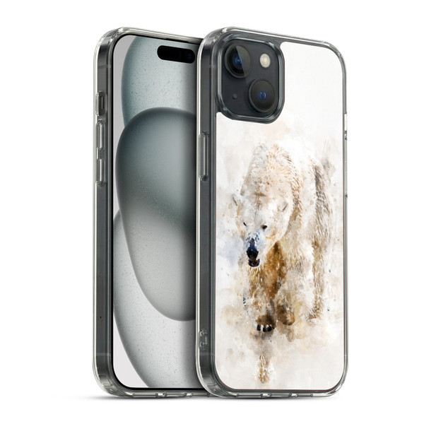 Simone Gatterwe Animals 2 Abstract Polar Bear Soft Gel Case for Apple iPhone 15 Plus & MagSafe