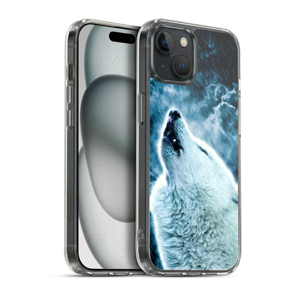 Simone Gatterwe Animals 2 Howling Wolf Soft Gel Case for Apple iPhone 15 Plus & MagSafe