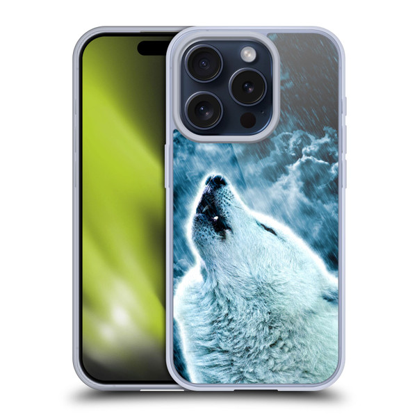 Simone Gatterwe Animals 2 Howling Wolf Soft Gel Case for Apple iPhone 15 Pro