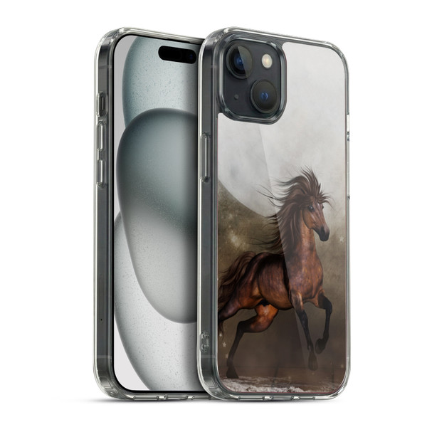 Simone Gatterwe Horses Brown Soft Gel Case for Apple iPhone 15 Plus & MagSafe