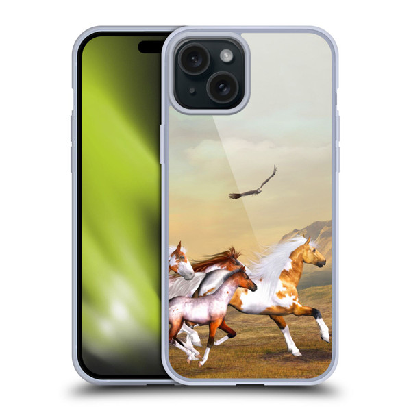 Simone Gatterwe Horses Wild Herd Soft Gel Case for Apple iPhone 15 Plus