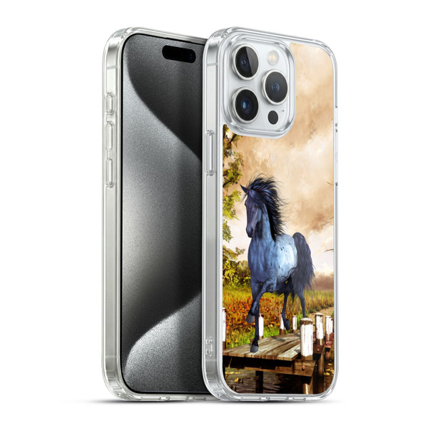 Simone Gatterwe Horses On The Lake Soft Gel Case for Apple iPhone 15 Pro Max & MagSafe