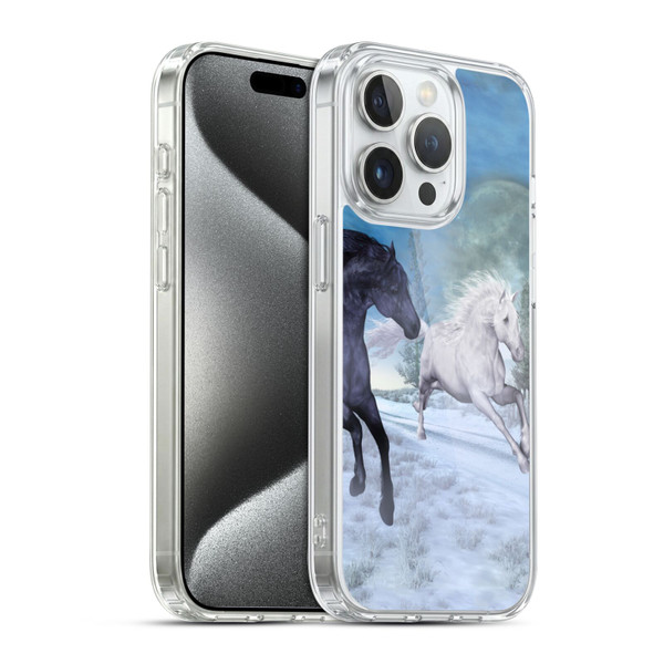Simone Gatterwe Horses Freedom In The Snow Soft Gel Case for Apple iPhone 15 Pro & MagSafe