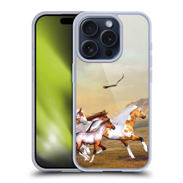 Simone Gatterwe Horses Wild Herd Soft Gel Case for Apple iPhone 15 Pro