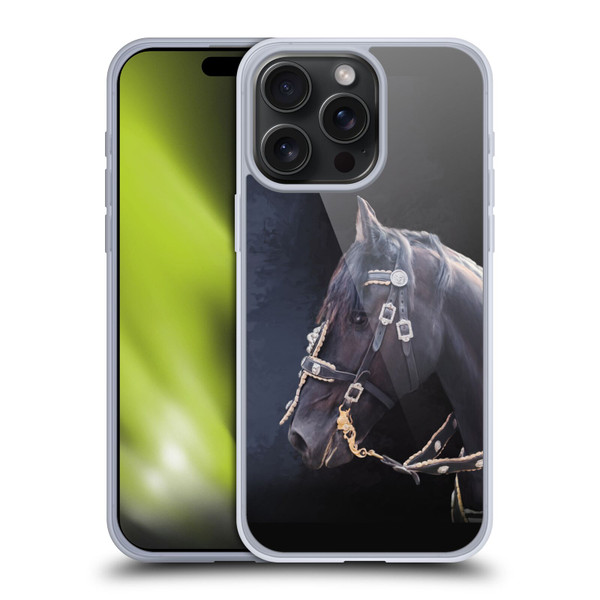 Simone Gatterwe Pegasus And Unicorns Friesian Horse Soft Gel Case for Apple iPhone 15 Pro Max