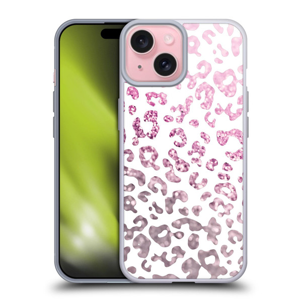 Monika Strigel Animal Print Glitter Pink Soft Gel Case for Apple iPhone 15