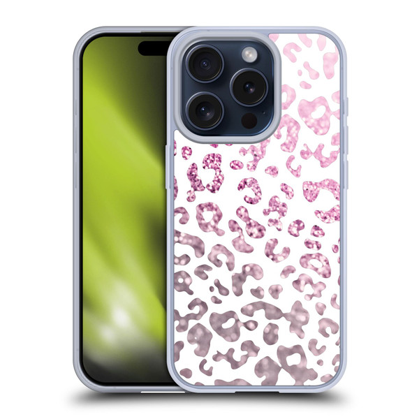 Monika Strigel Animal Print Glitter Pink Soft Gel Case for Apple iPhone 15 Pro