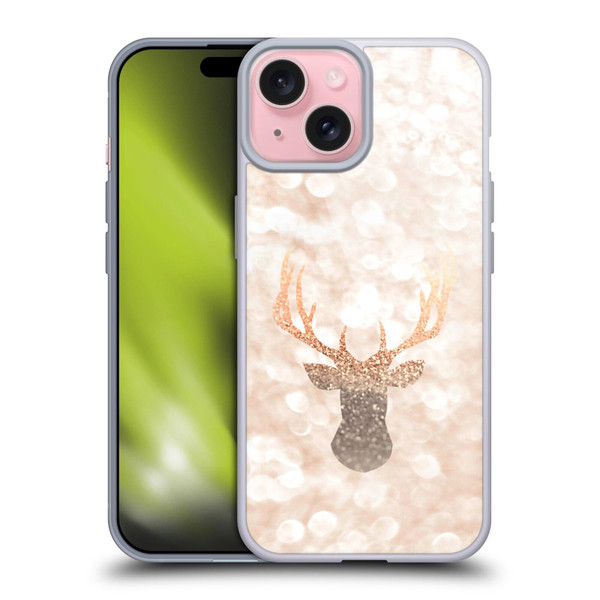 Monika Strigel Champagne Gold Deer Soft Gel Case for Apple iPhone 15