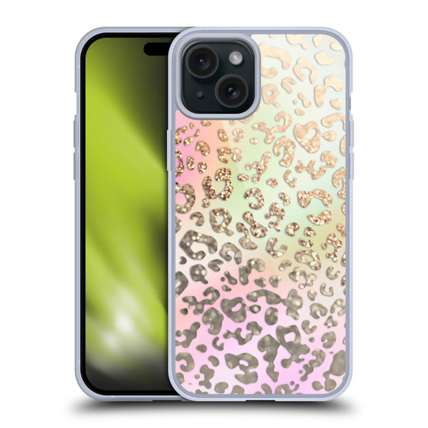 Monika Strigel Dreamland Gold Leopard Soft Gel Case for Apple iPhone 15 Plus