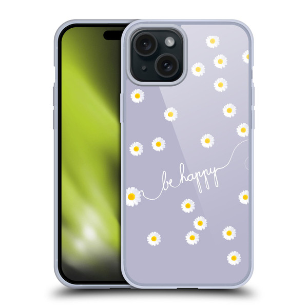 Monika Strigel Happy Daisy Lavender Soft Gel Case for Apple iPhone 15 Plus