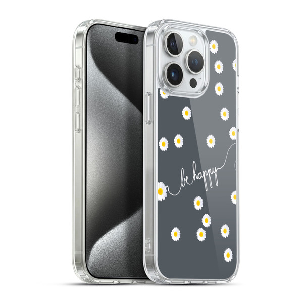 Monika Strigel Happy Daisy Grey Soft Gel Case for Apple iPhone 15 Pro Max & MagSafe
