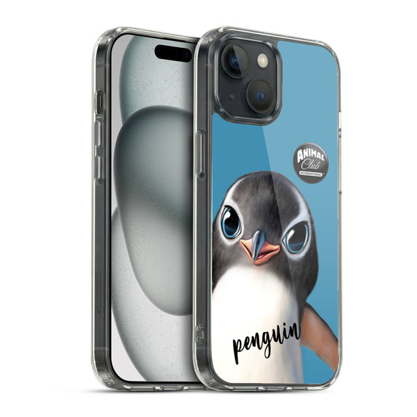 Animal Club International Faces Penguin Soft Gel Case for Apple iPhone 15 & MagSafe
