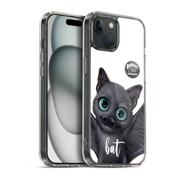 Animal Club International Faces Bat Soft Gel Case for Apple iPhone 15 Plus & MagSafe
