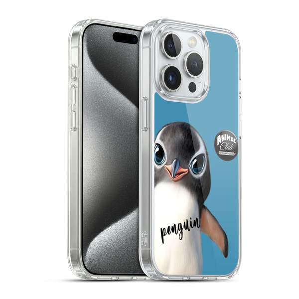 Animal Club International Faces Penguin Soft Gel Case for Apple iPhone 15 Pro & MagSafe