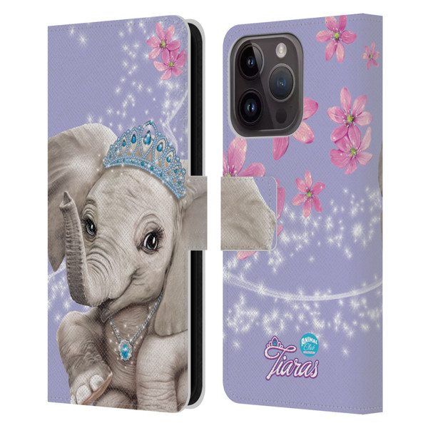 Animal Club International Royal Faces Elephant Leather Book Wallet Case Cover For Apple iPhone 15 Pro