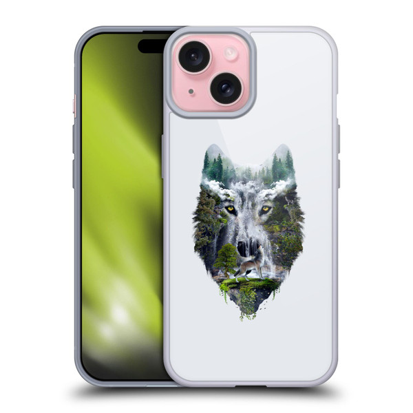 Riza Peker Animal Abstract Wolf Nature Soft Gel Case for Apple iPhone 15