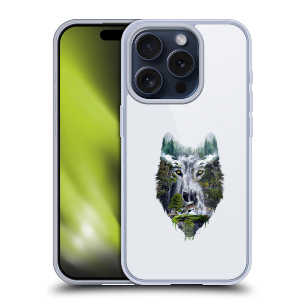 Riza Peker Animal Abstract Wolf Nature Soft Gel Case for Apple iPhone 15 Pro