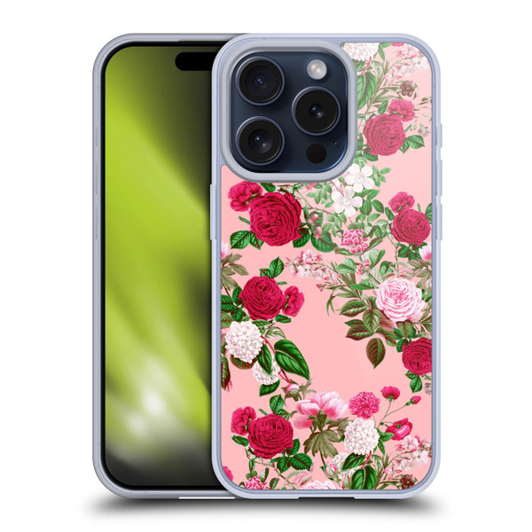 Riza Peker Florals Romance Soft Gel Case for Apple iPhone 15 Pro
