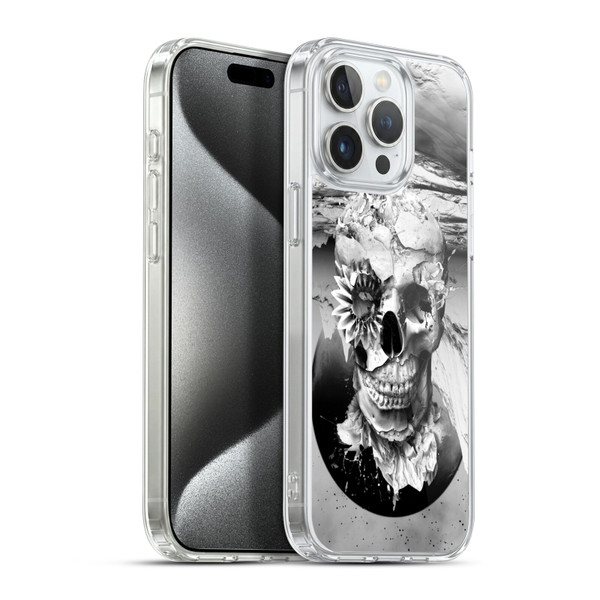 Riza Peker Skulls 6 Black And White 2 Soft Gel Case for Apple iPhone 15 Pro Max & MagSafe