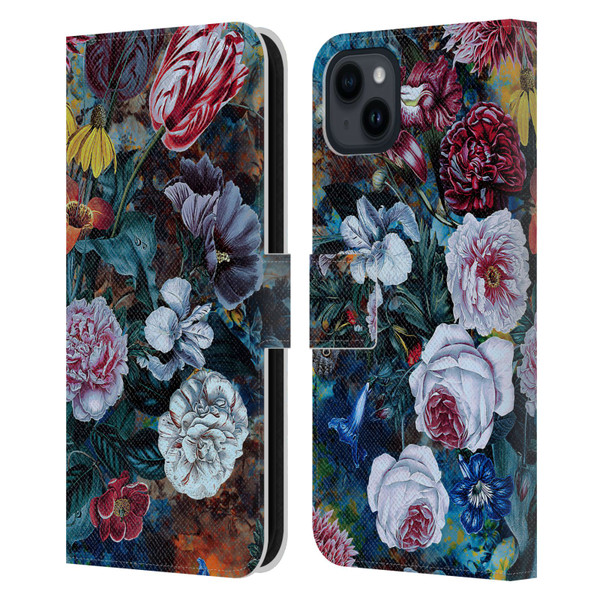 Riza Peker Florals Full Bloom Leather Book Wallet Case Cover For Apple iPhone 15 Plus