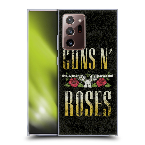 Guns N' Roses Key Art Text Logo Pistol Soft Gel Case for Samsung Galaxy Note20 Ultra / 5G