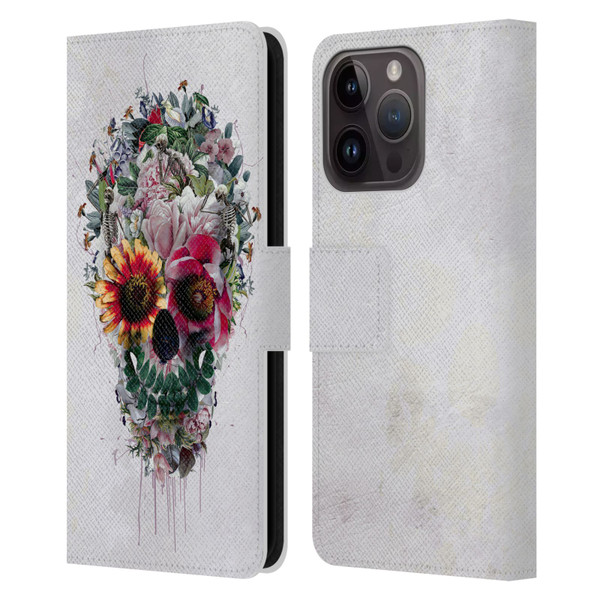 Riza Peker Skulls 6 Sugar Leather Book Wallet Case Cover For Apple iPhone 15 Pro