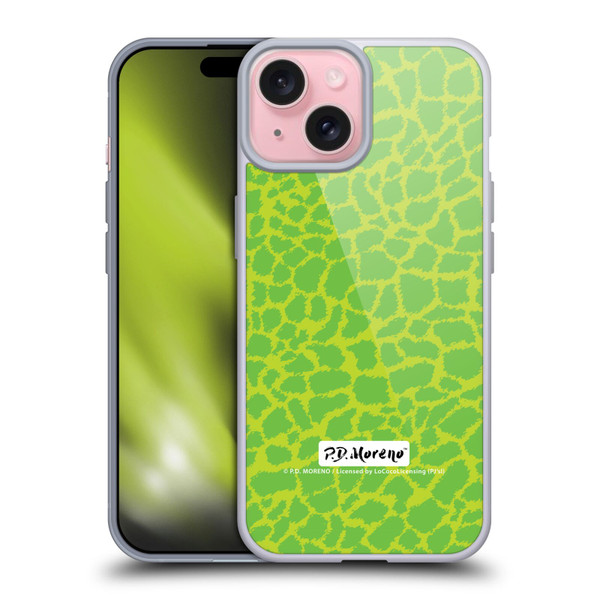P.D. Moreno Patterns Lime Green Soft Gel Case for Apple iPhone 15