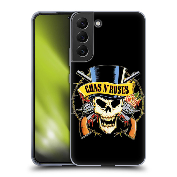 Guns N' Roses Key Art Top Hat Skull Soft Gel Case for Samsung Galaxy S22+ 5G