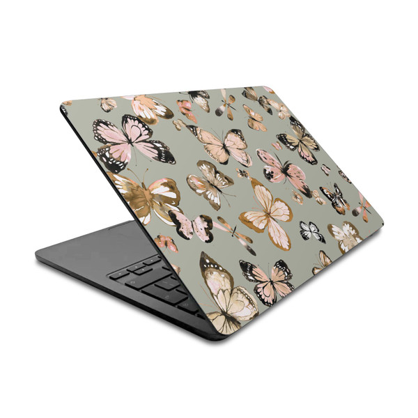 Ninola Floral 2 Butterflies Gold Green Vinyl Sticker Skin Decal Cover for Apple MacBook Air 13.6" A2681 (2022)