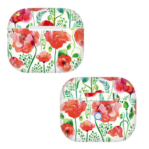 Ninola Assorted Red Flower Vinyl Sticker Skin Decal Cover for Apple AirPods 3 3rd Gen Charging Case