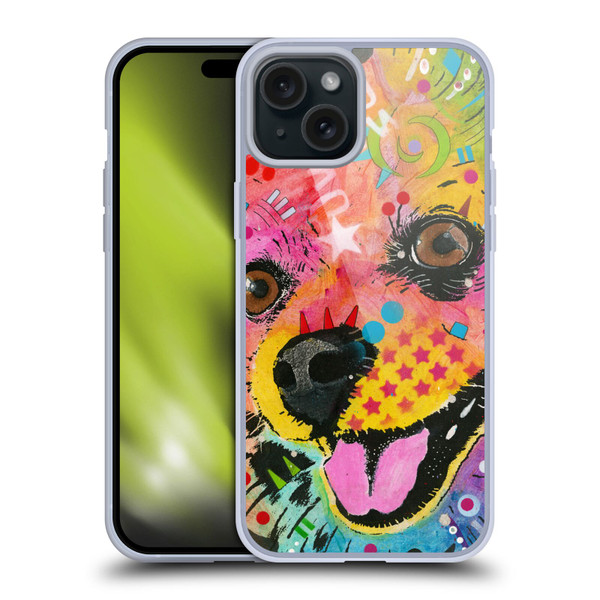 Dean Russo Dogs Pomeranian Soft Gel Case for Apple iPhone 15 Plus