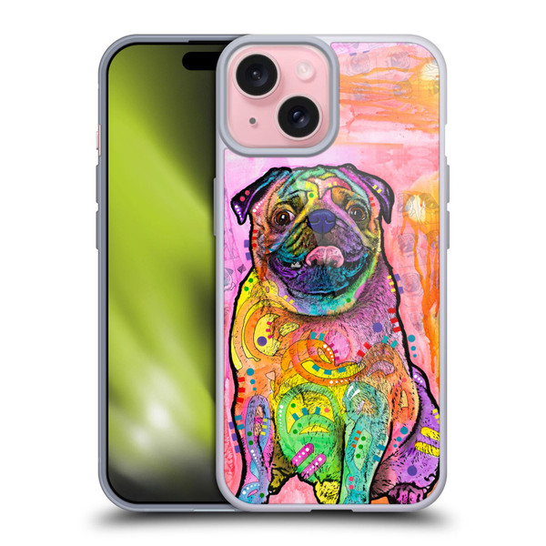 Dean Russo Dogs 3 Pug Soft Gel Case for Apple iPhone 15