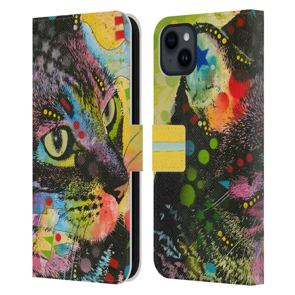 Dean Russo Cats Napy Leather Book Wallet Case Cover For Apple iPhone 15 Plus
