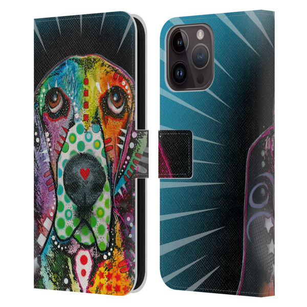 Dean Russo Dogs Hound Leather Book Wallet Case Cover For Apple iPhone 15 Pro Max