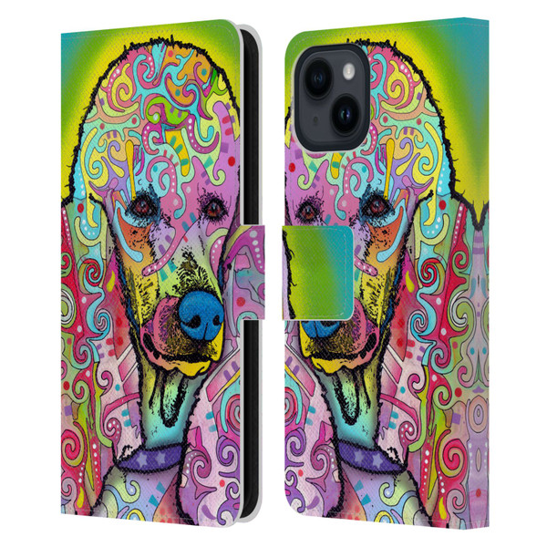 Dean Russo Dogs 3 Poodle Leather Book Wallet Case Cover For Apple iPhone 15